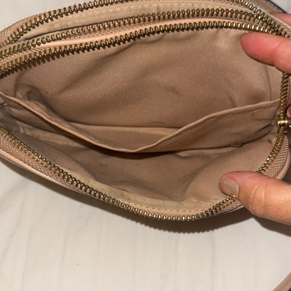 Coach Small Pebbled Leather Crossbody in Taupe - Picture 3 of 5